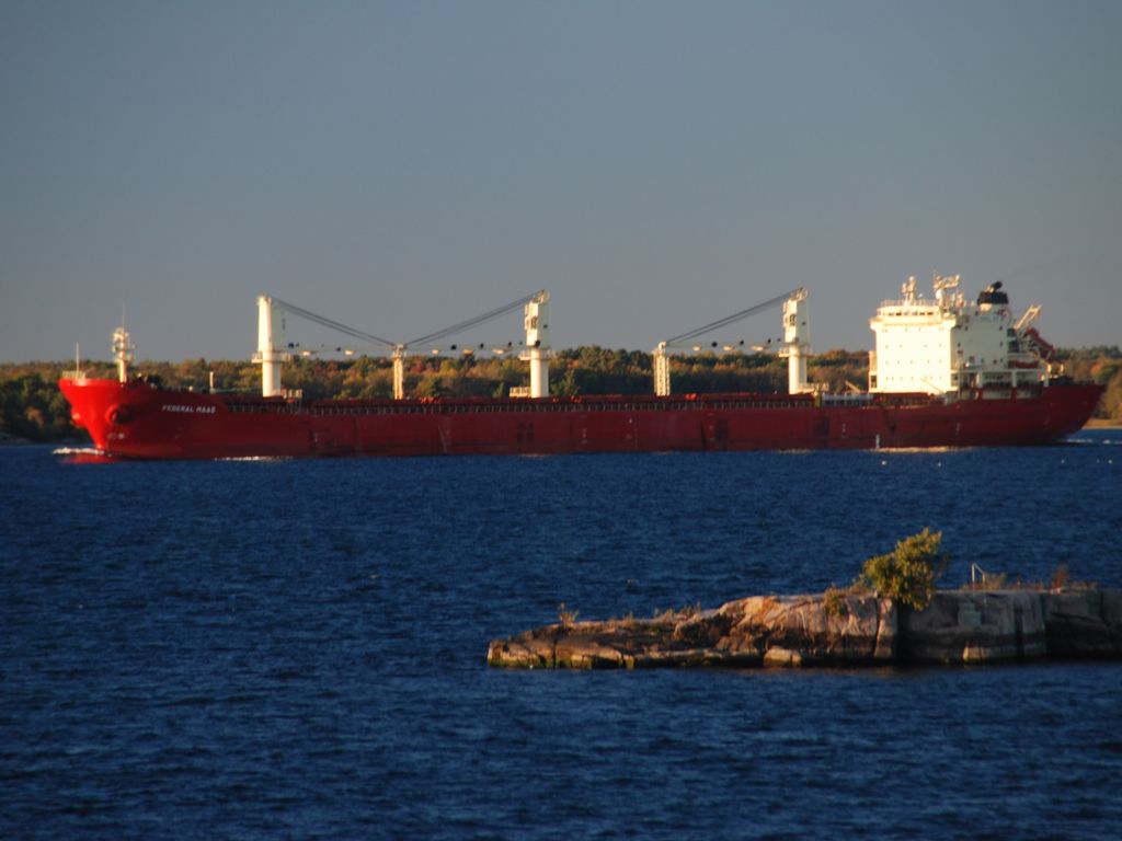 View from the deck of Main shipping channel 