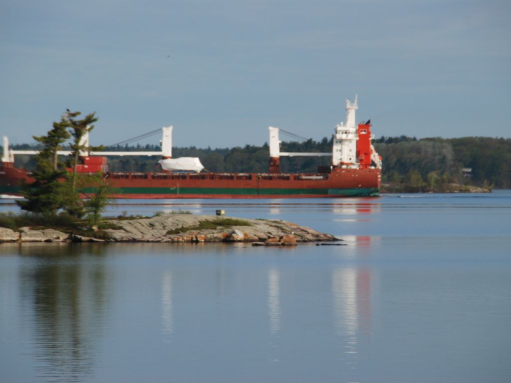 Enjoy the ships passing by from the front of the Bald Eagle 