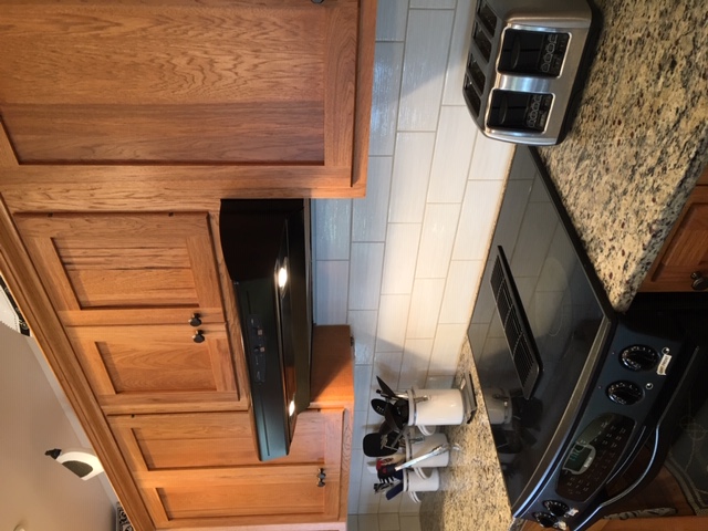 Granite counter with jen-air convection stove