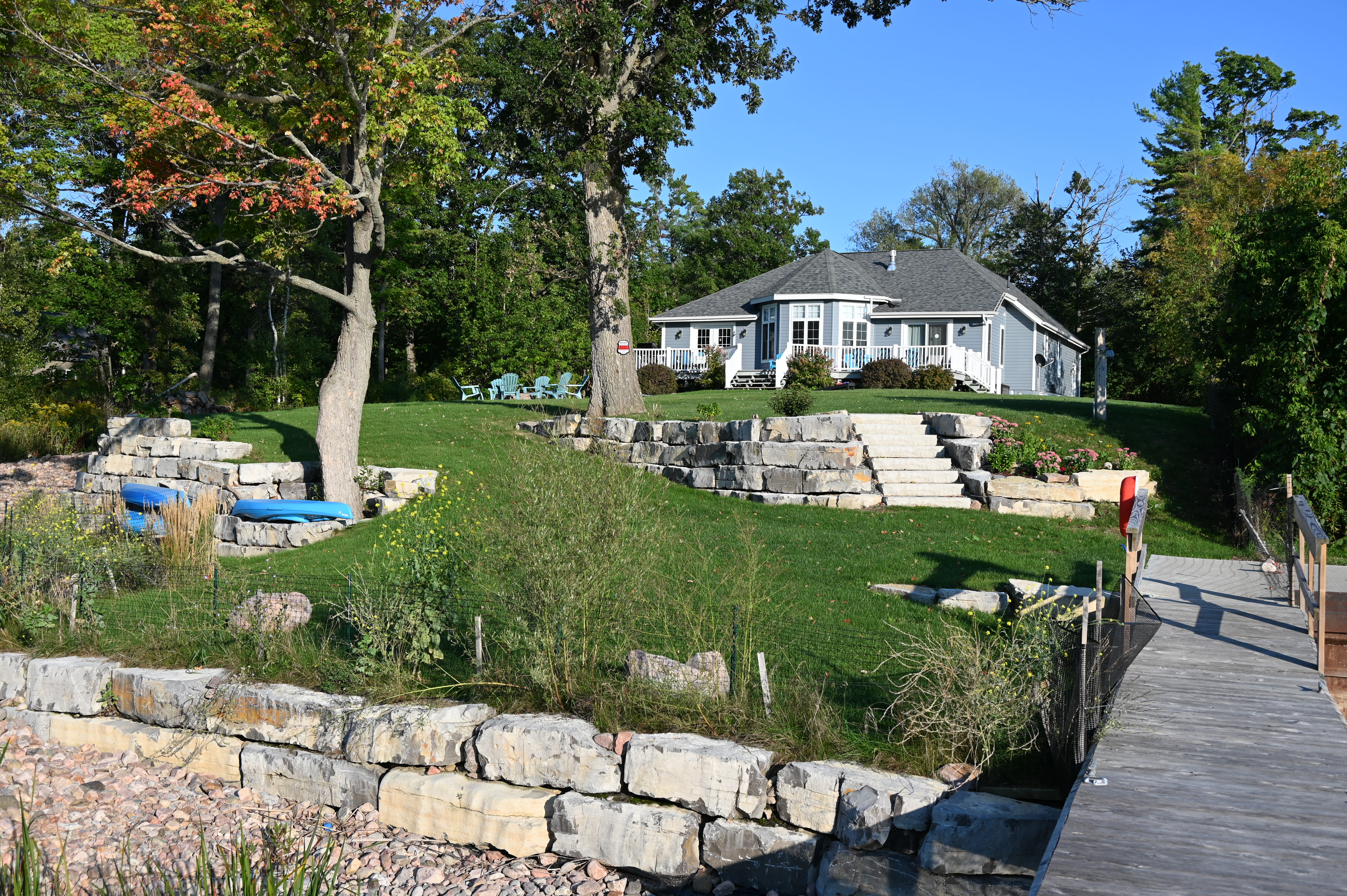 View from docks back to house